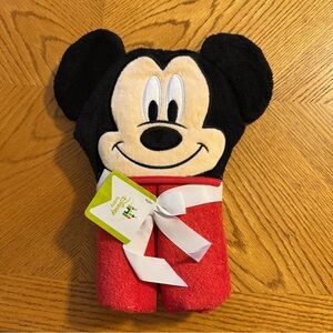 Disney Baby Hooded Towel in Black, Cream & Red